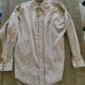 Ralph Lauren Men's Brown Gingham Shirt (L)